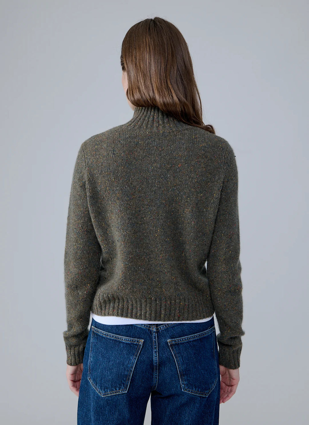 Solid Cropped Chunky Mock Neck Sweater
