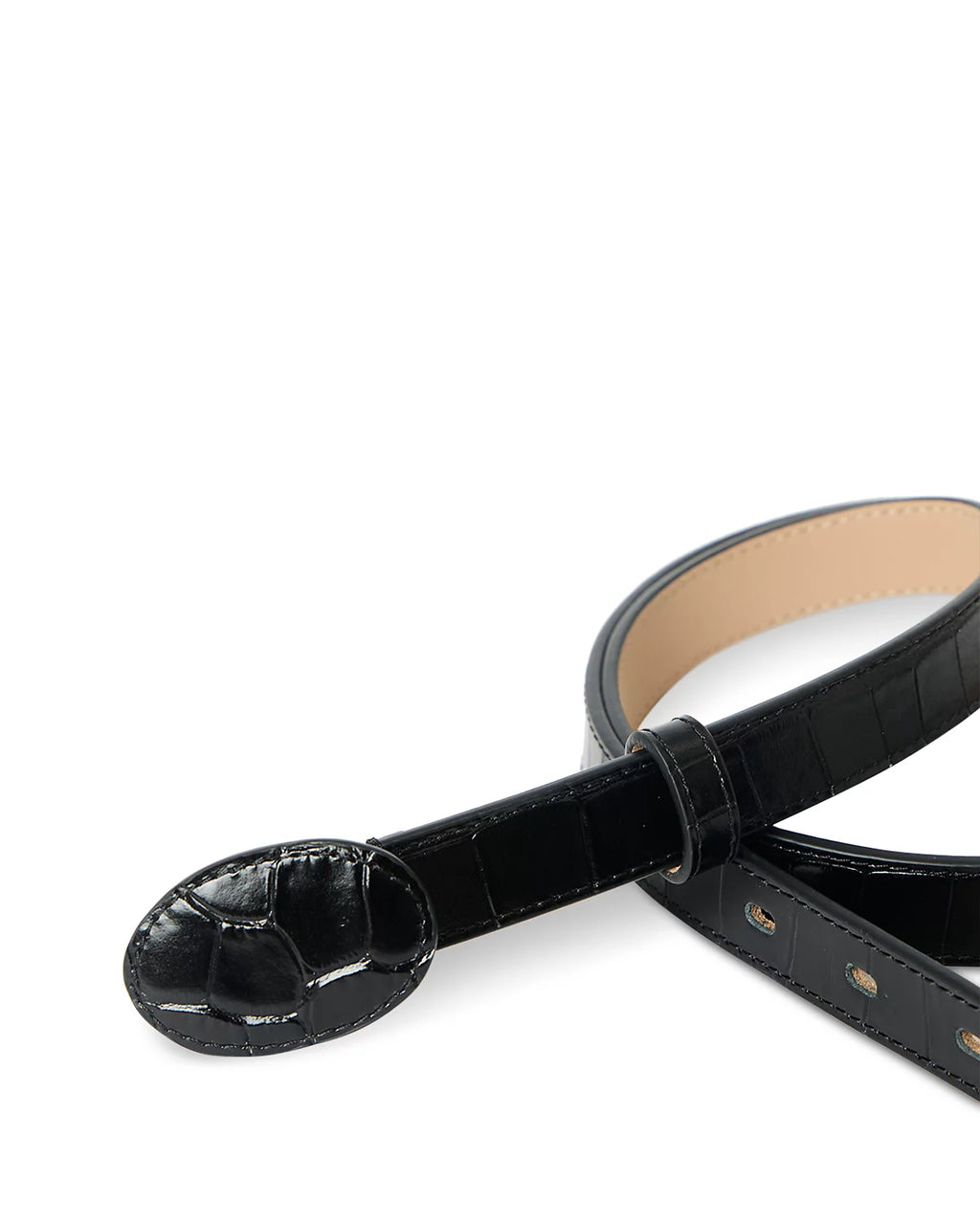 June Croco Belt - Black