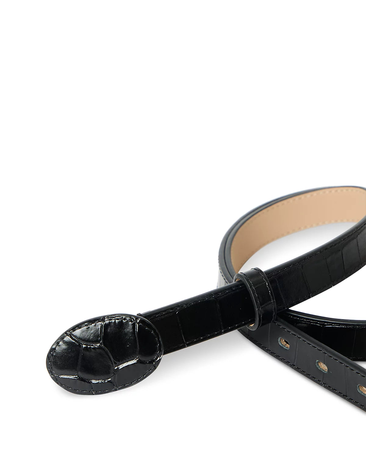 June Croco Belt - Black