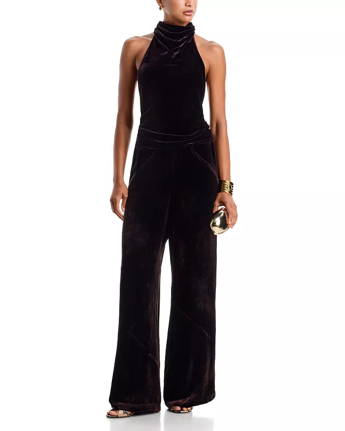 Bias Lounge Pant in Velour Brown