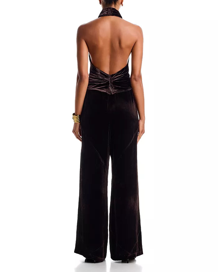 Bias Lounge Pant in Velour Brown