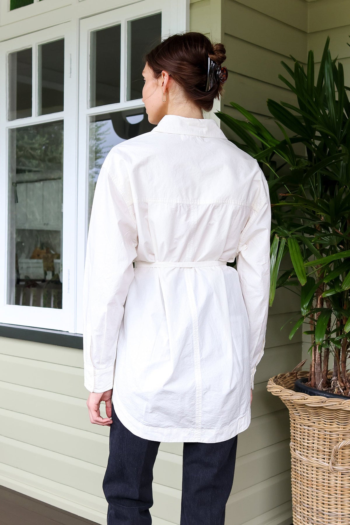 Flowe pocket button up in cream