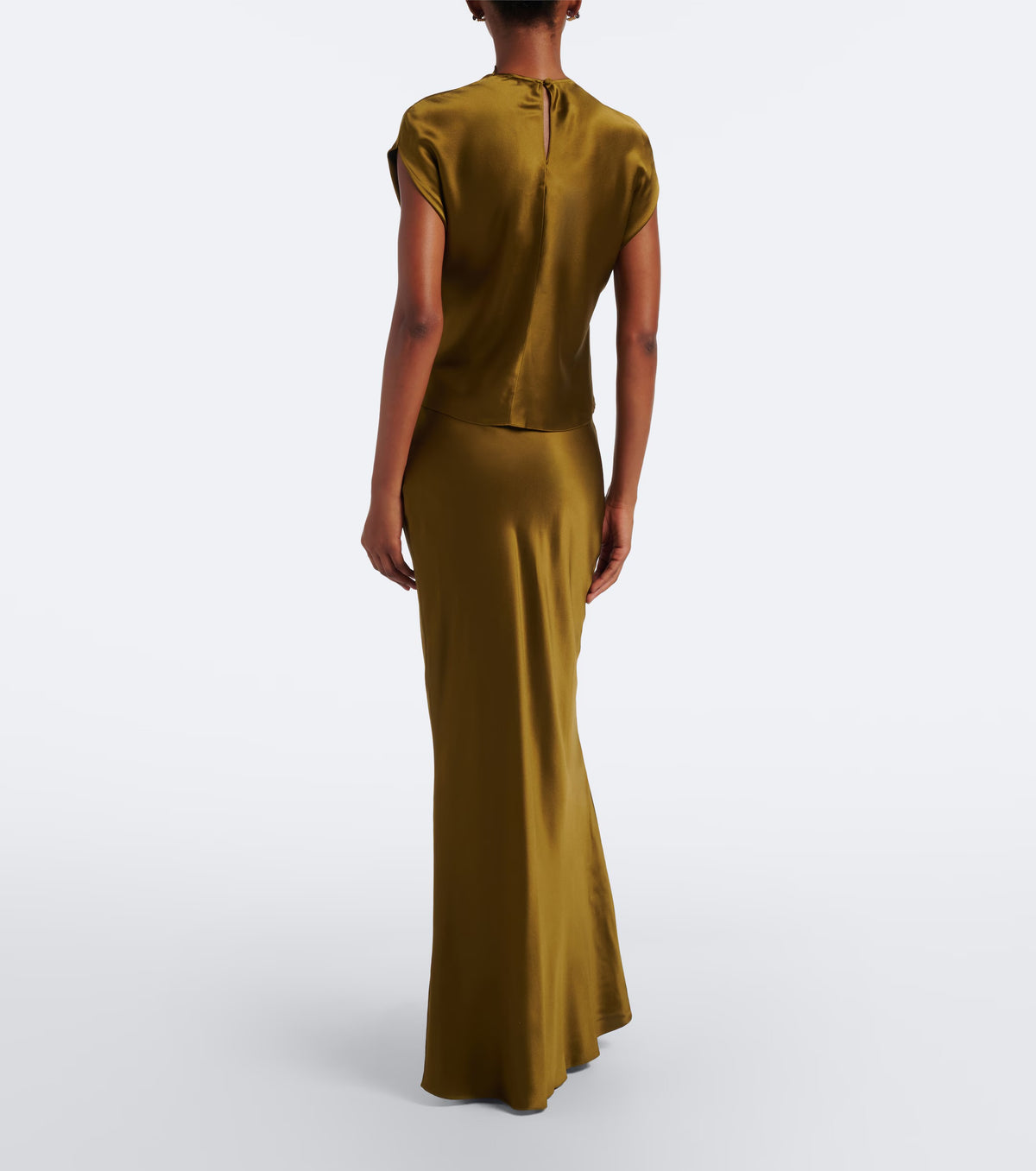 Bias Maxi Skirt in olive