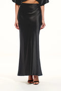 Bias Maxi Skirt in Black