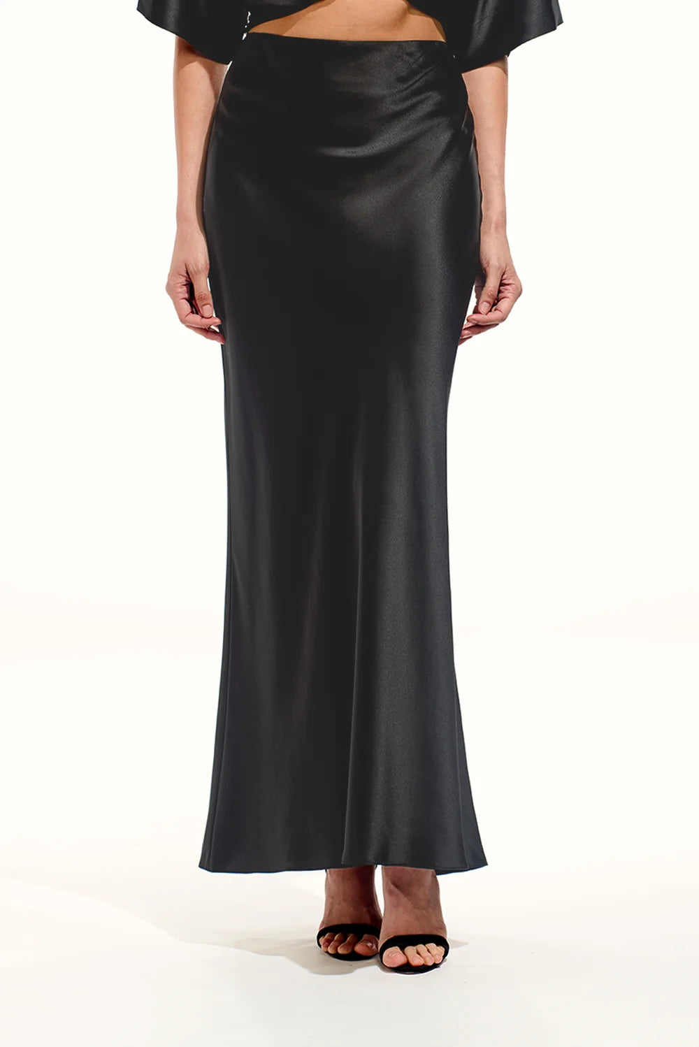 Bias Maxi Skirt in Black