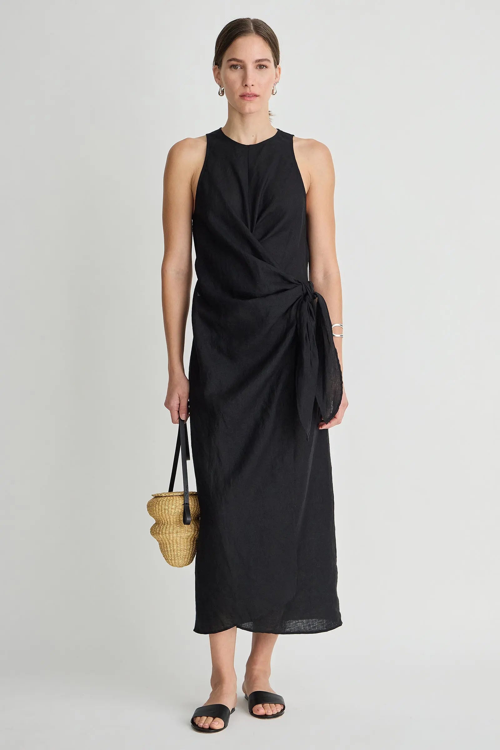 Gustava Wrap Midi - black