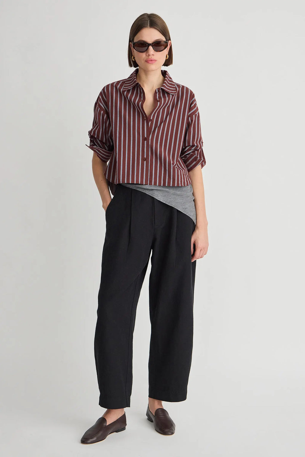 CROPPED ISOLDE BUTTON DOWN