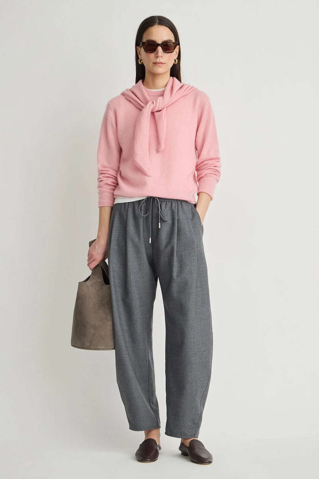 EVERYDAY PULL ON PANT in Grey Melange