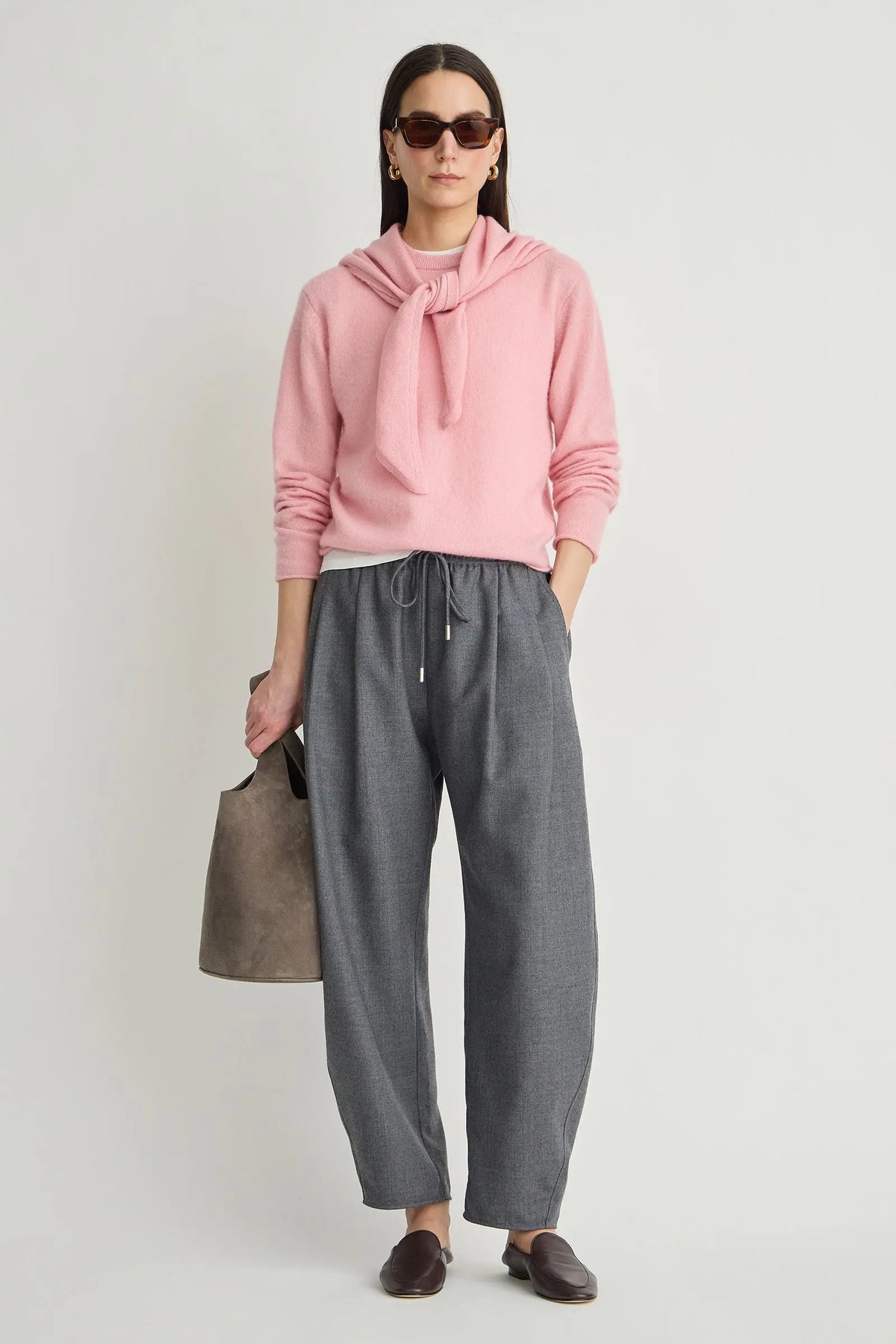 EVERYDAY PULL ON PANT in Grey Melange