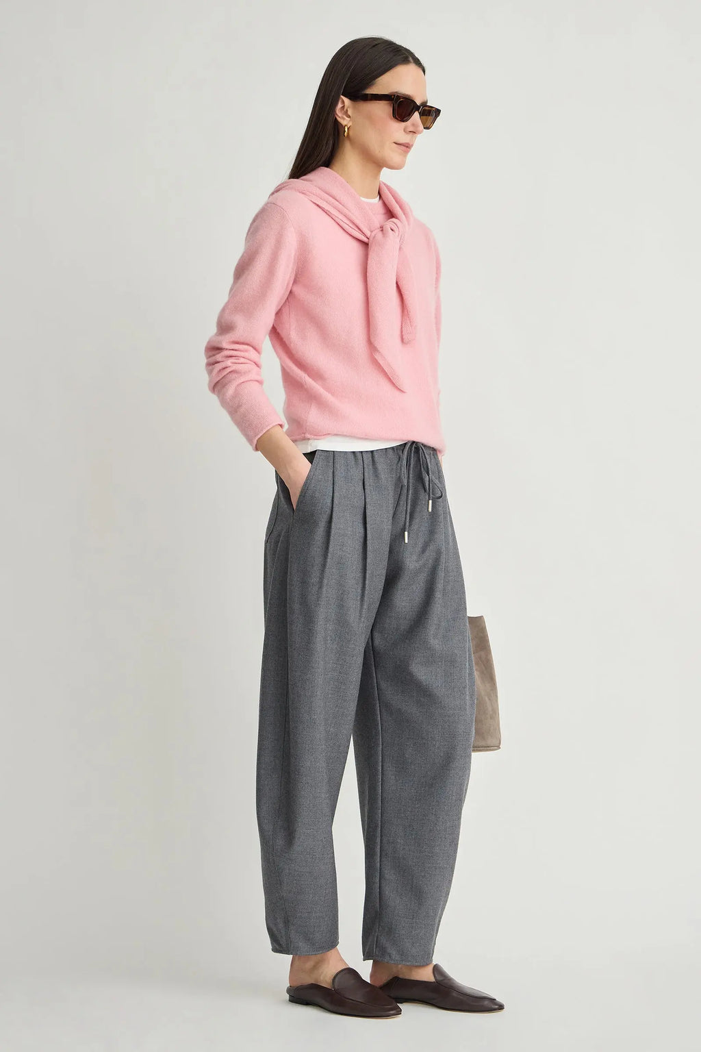 EVERYDAY PULL ON PANT in Grey Melange