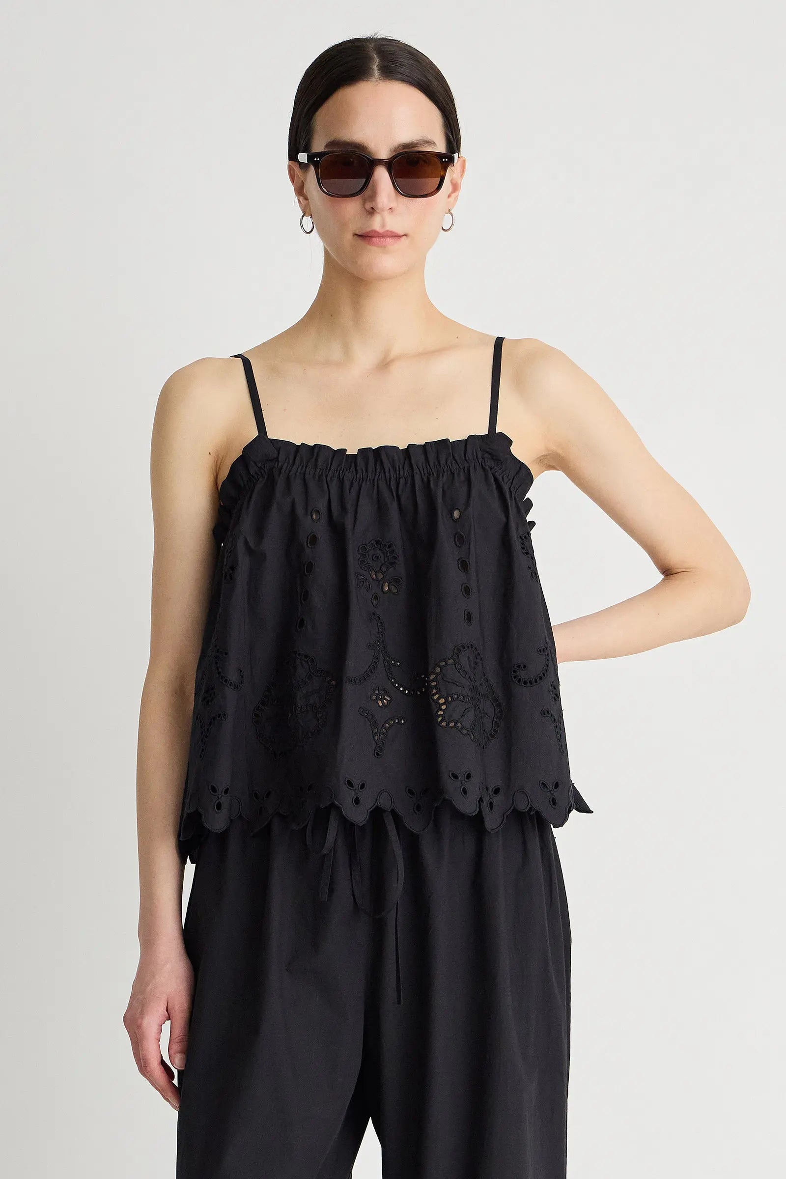 EMBROIDERED CAMI TOP