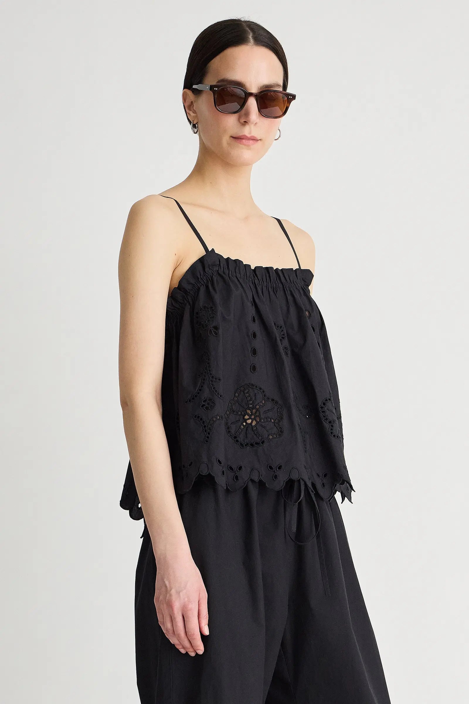 EMBROIDERED CAMI TOP