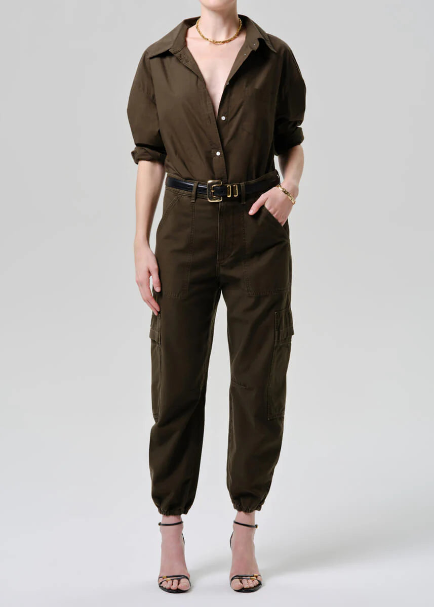Ciela Bubble Hem Utility in Moss
