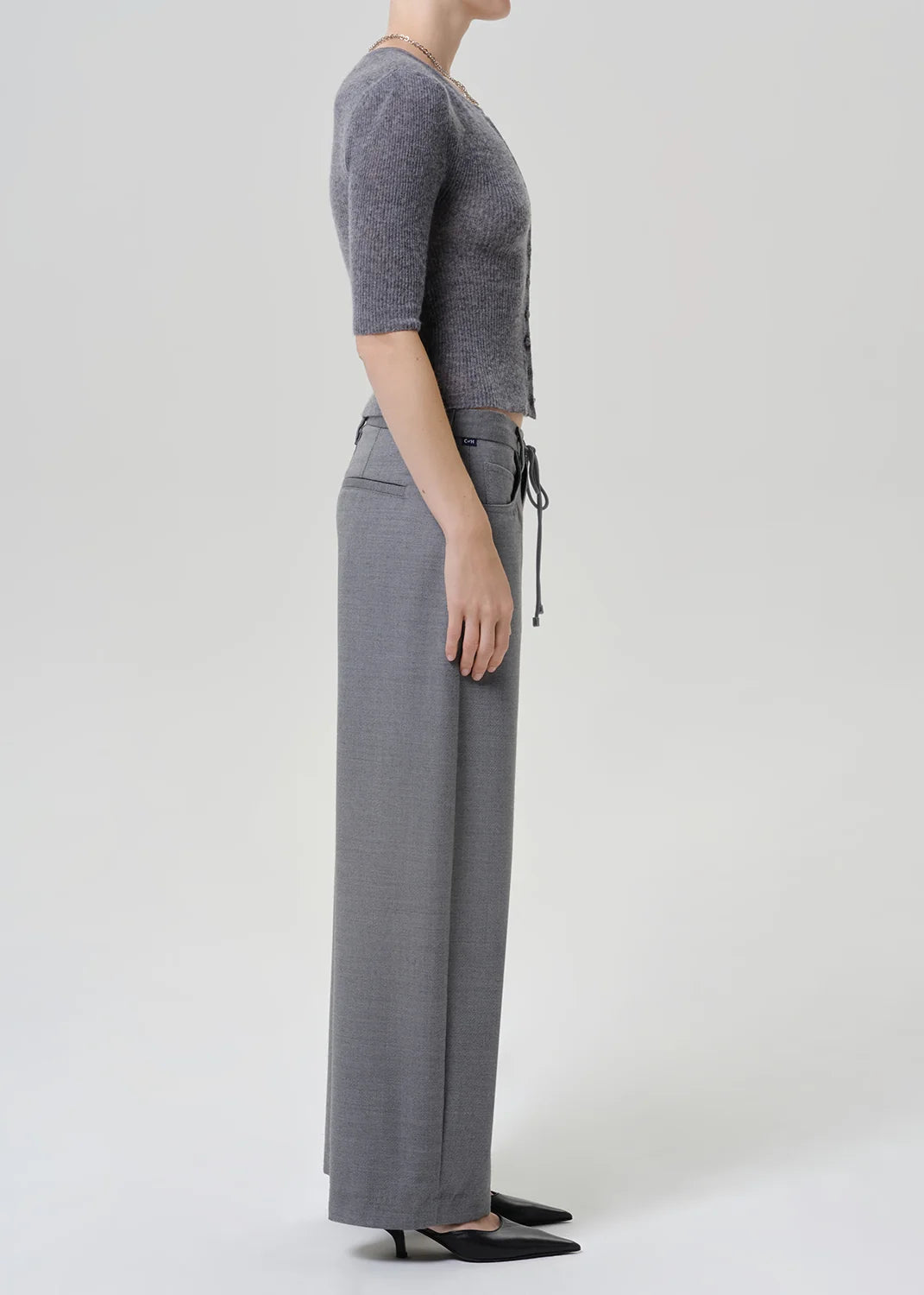 Brynn Drawstring Trouser in Gris