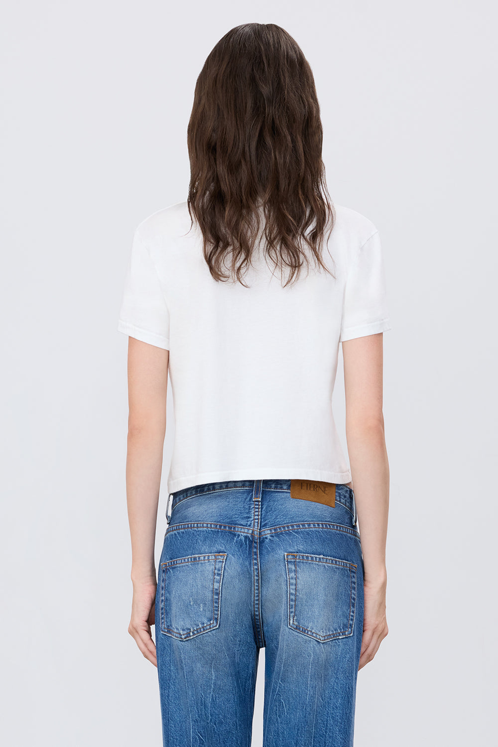 Short Sleeve Boxy Tee in white