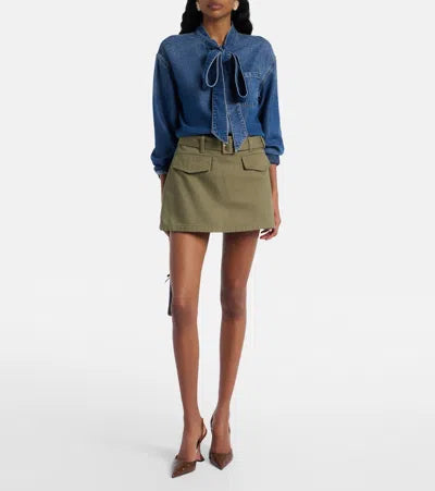 Denim Tie Neck Shirt