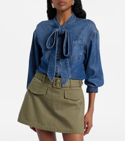 Denim Tie Neck Shirt