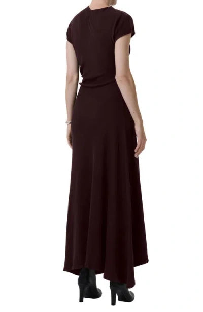 Kira Sculptural Dress in Chocolate