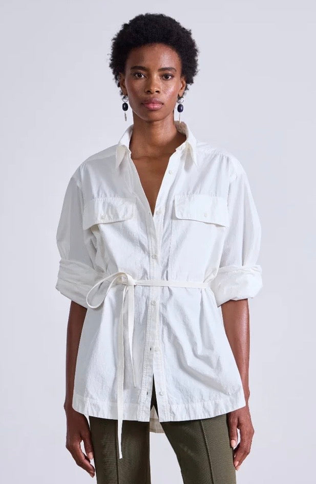 Flowe pocket button up in cream