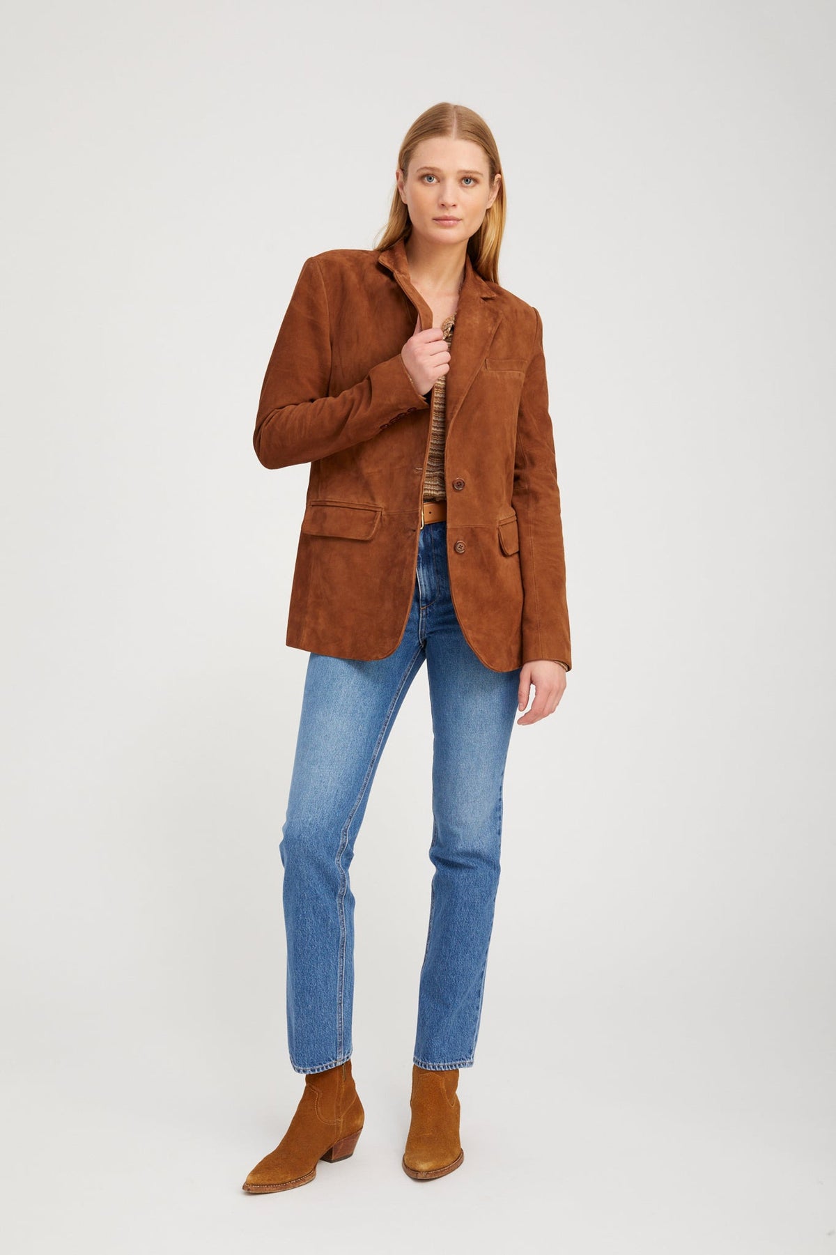 Claire Blazer in Dark Cognac