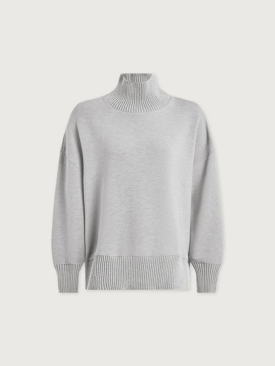 Barker High-Neck Sweat in light grey marl