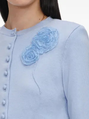 Blue Flower Knit Cardigan