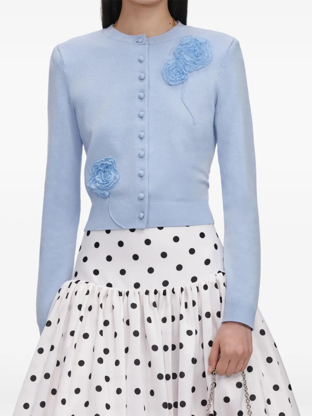 Blue Flower Knit Cardigan