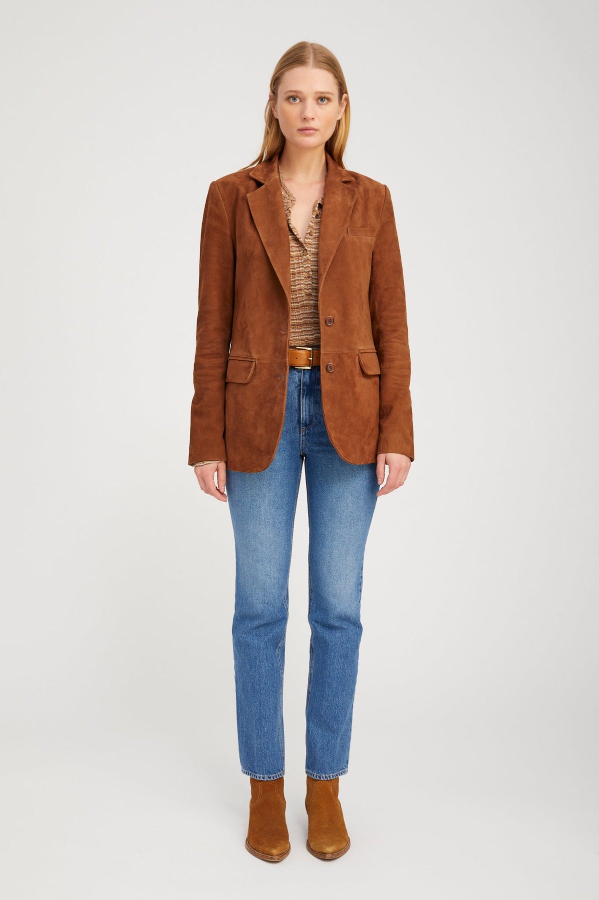Claire Blazer in Dark Cognac