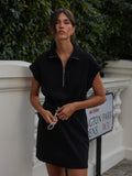 Avaya Half Zip Dress - black