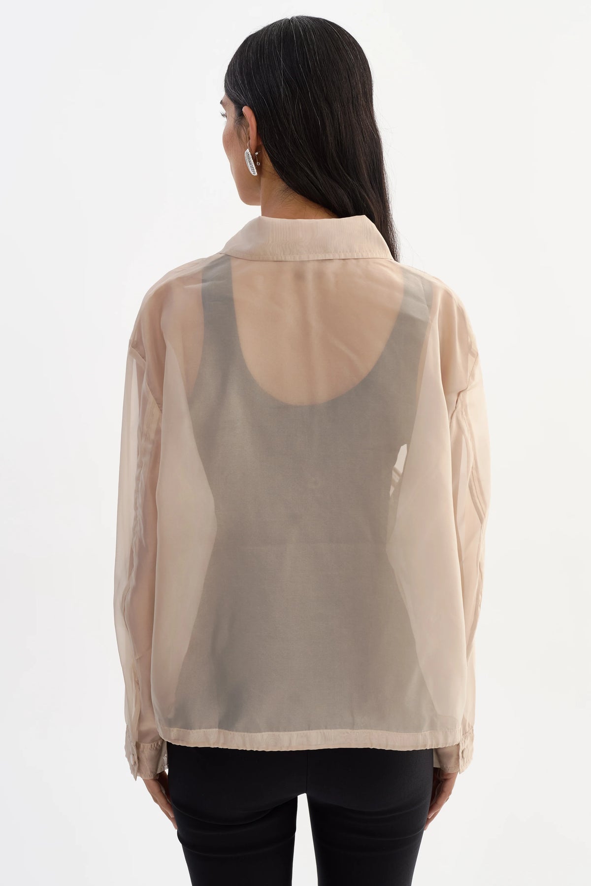 Verma sheer jacket in beige