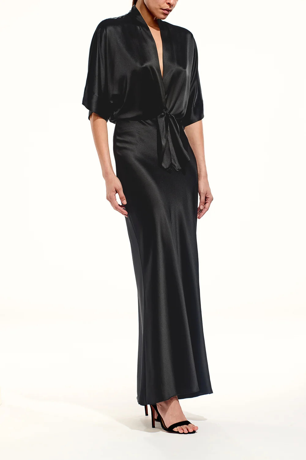 Bias Maxi Skirt in Black