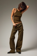 Carpenter Denim Pants in Olive
