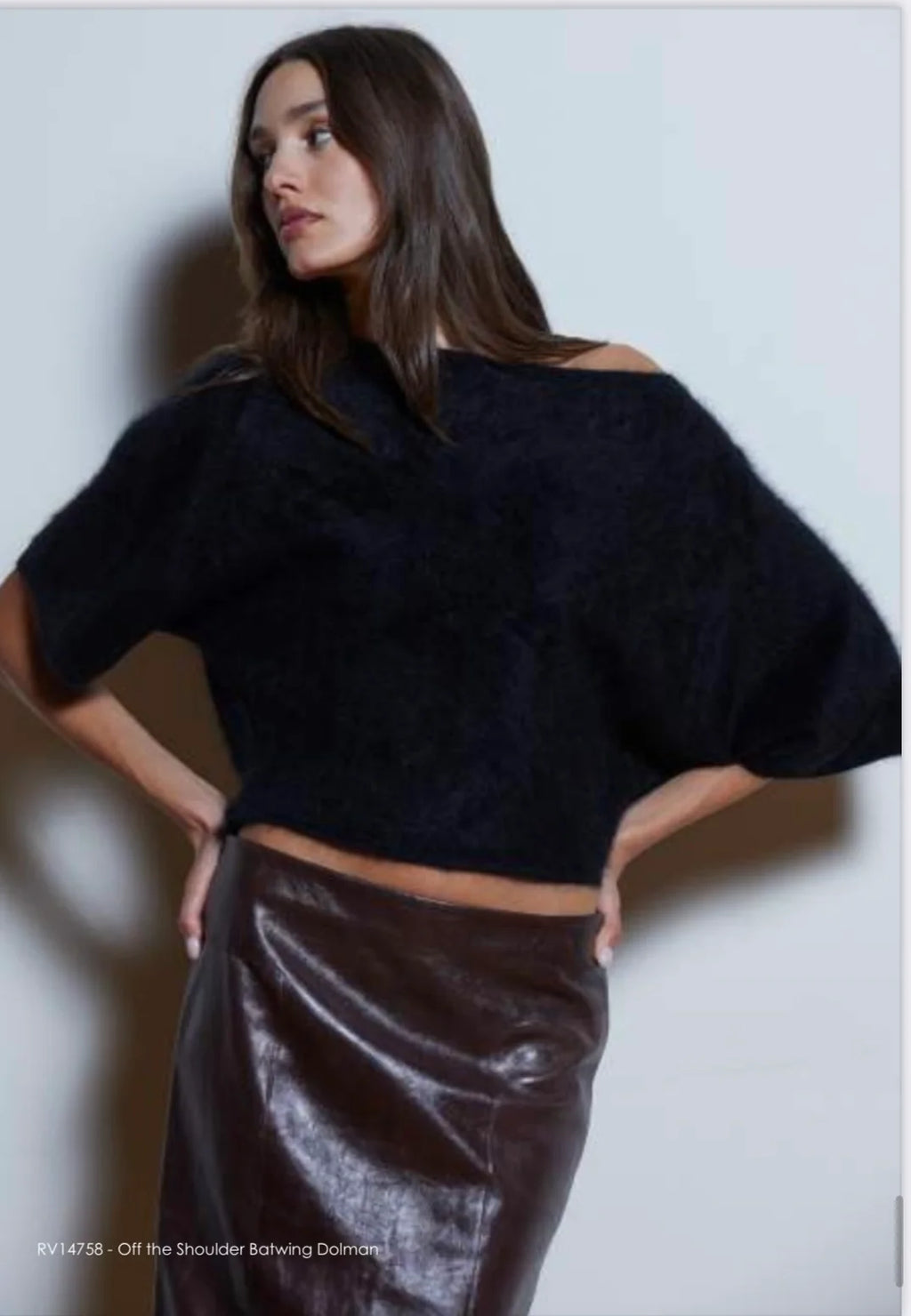 Off Shoulder Batwing Dolman in Black
