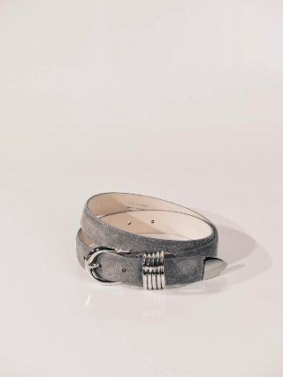 Hollyhock Belt in Fog Suede & Silver