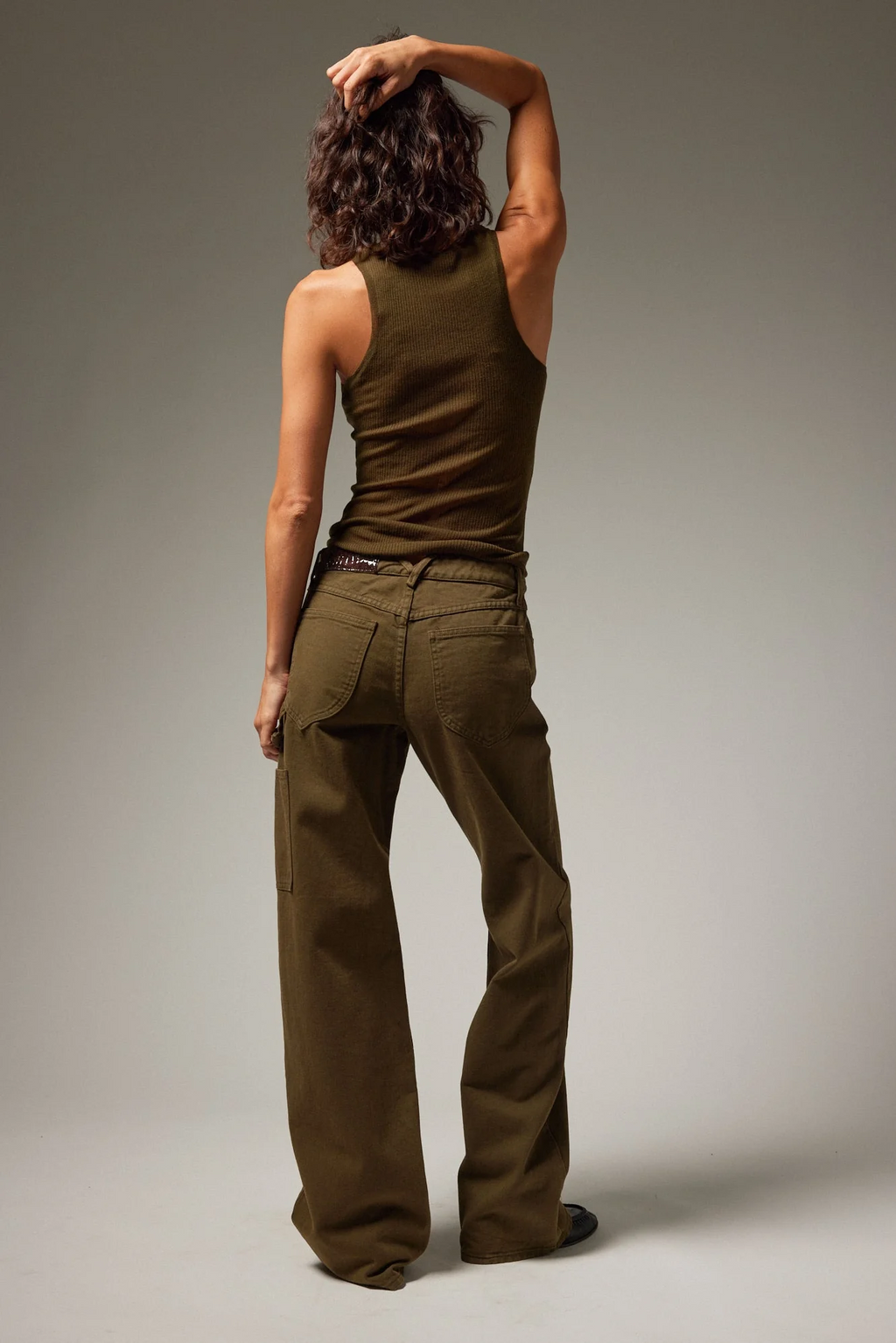 Carpenter Denim Pants in Olive