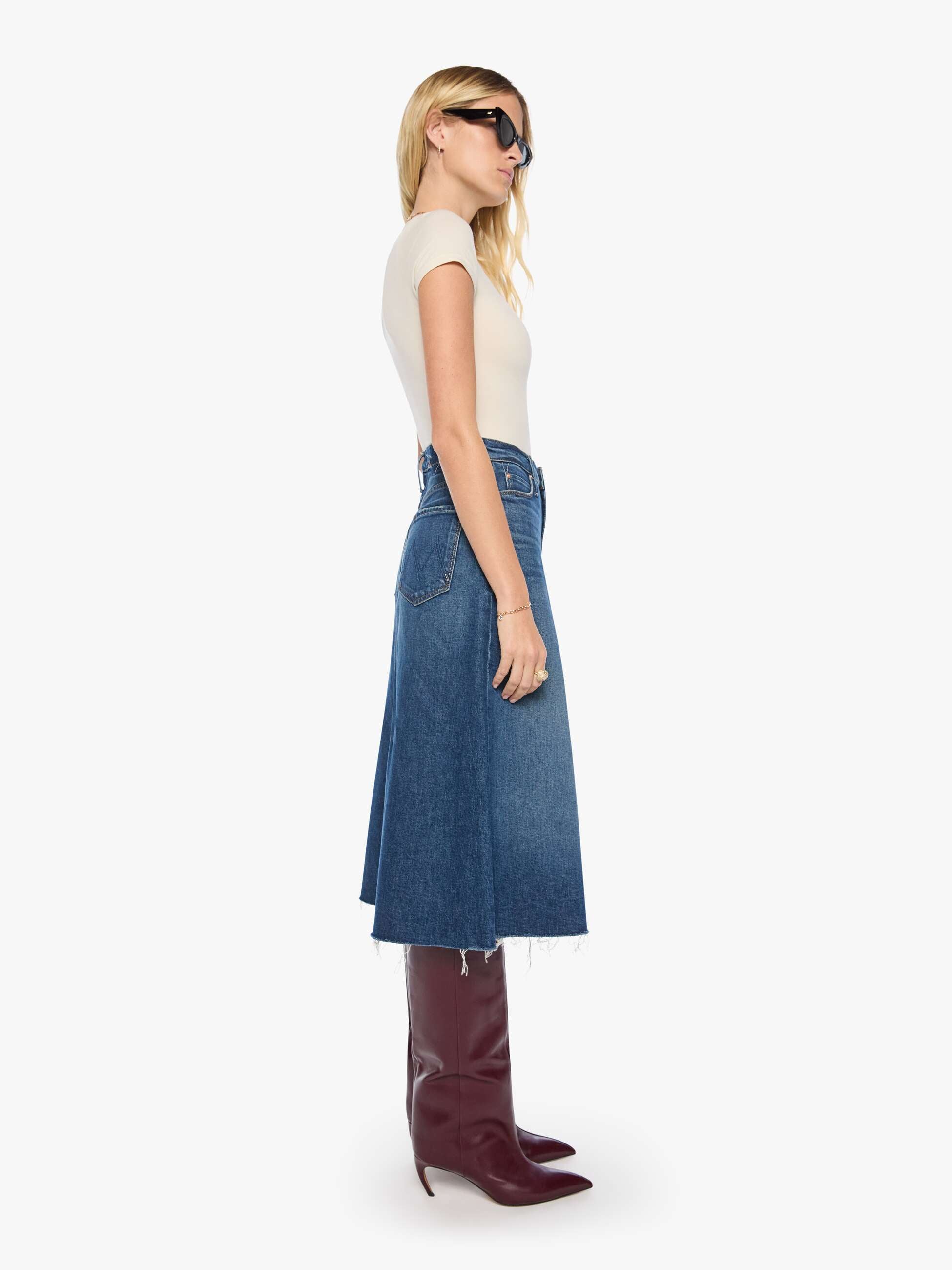 The Circle Midi Fray Skirt
