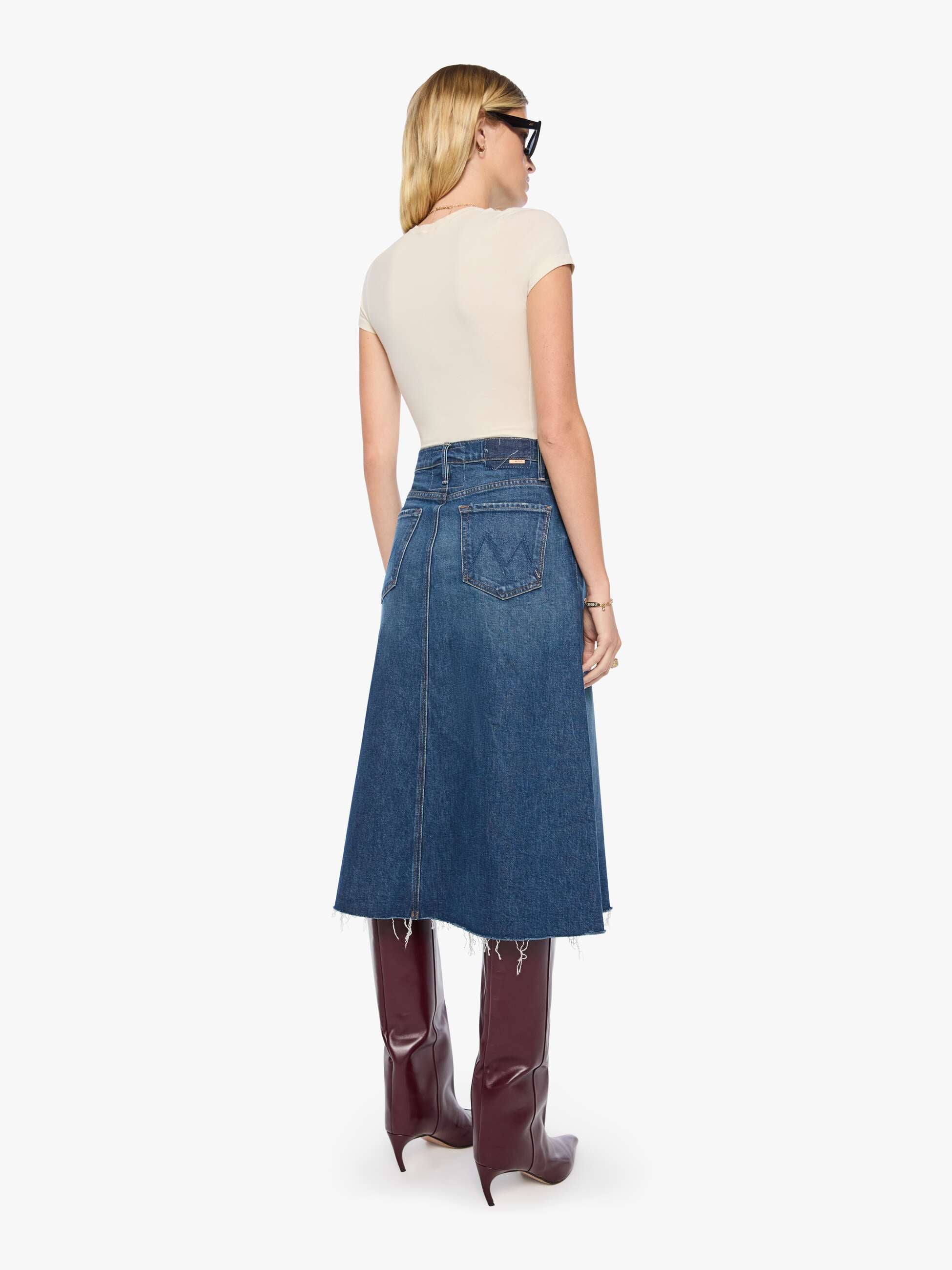 The Circle Midi Fray Skirt