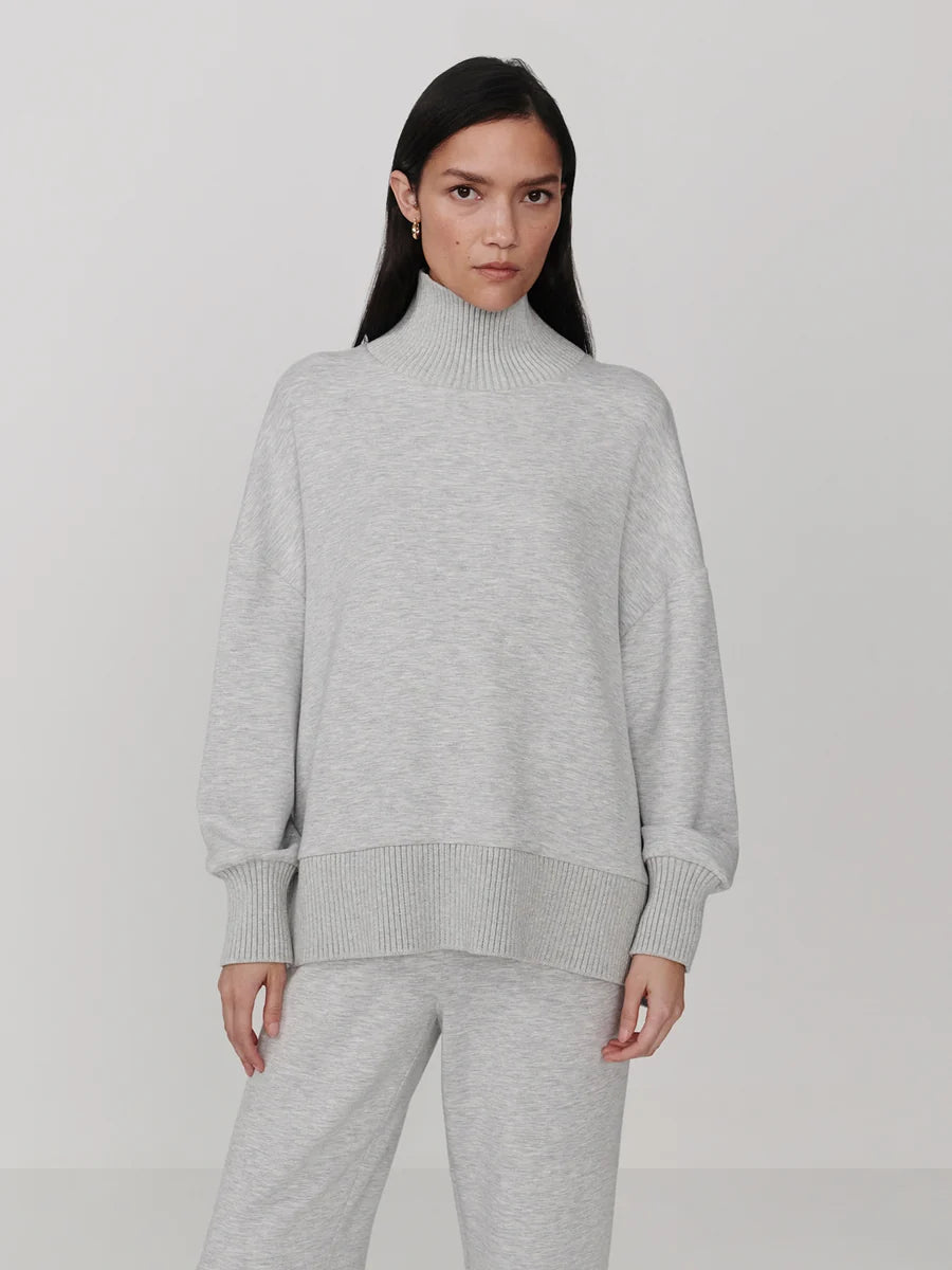 Barker High-Neck Sweat in light grey marl