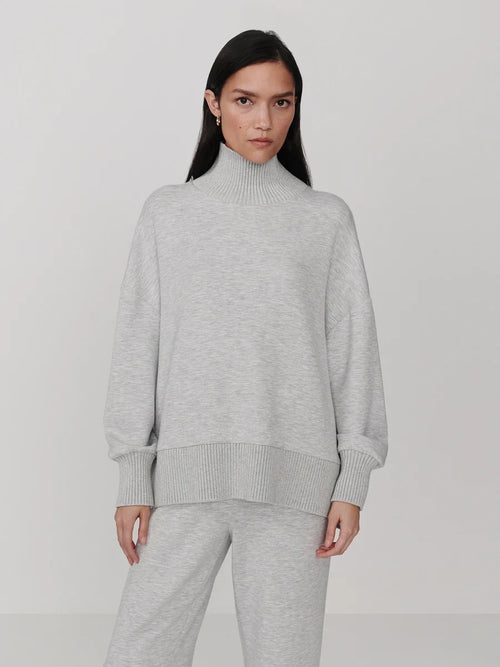 Barker High-Neck Sweat in light grey marl