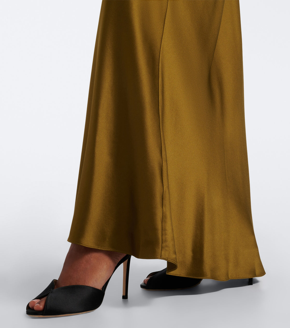 Bias Maxi Skirt in olive