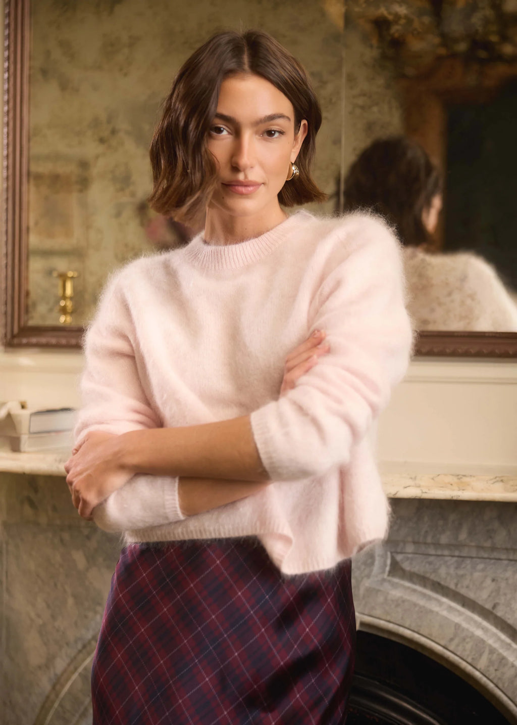 Niall Cashmere Sweater in Pink