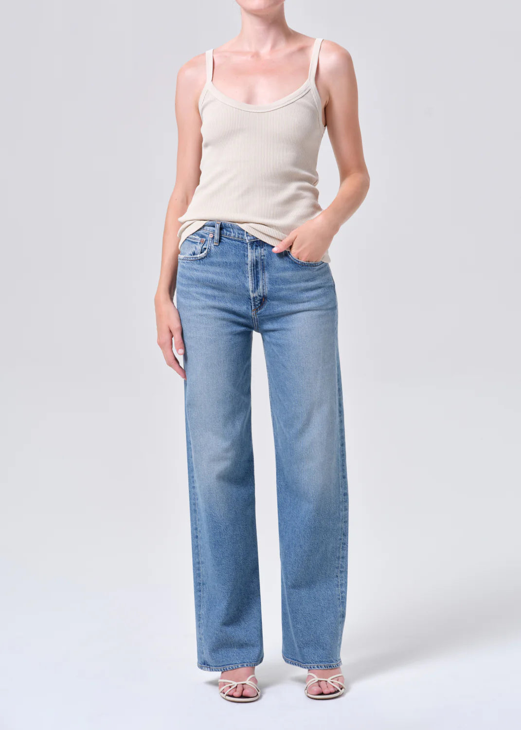 Ren Jean 32" High Rise Wide Leg Long in Measure