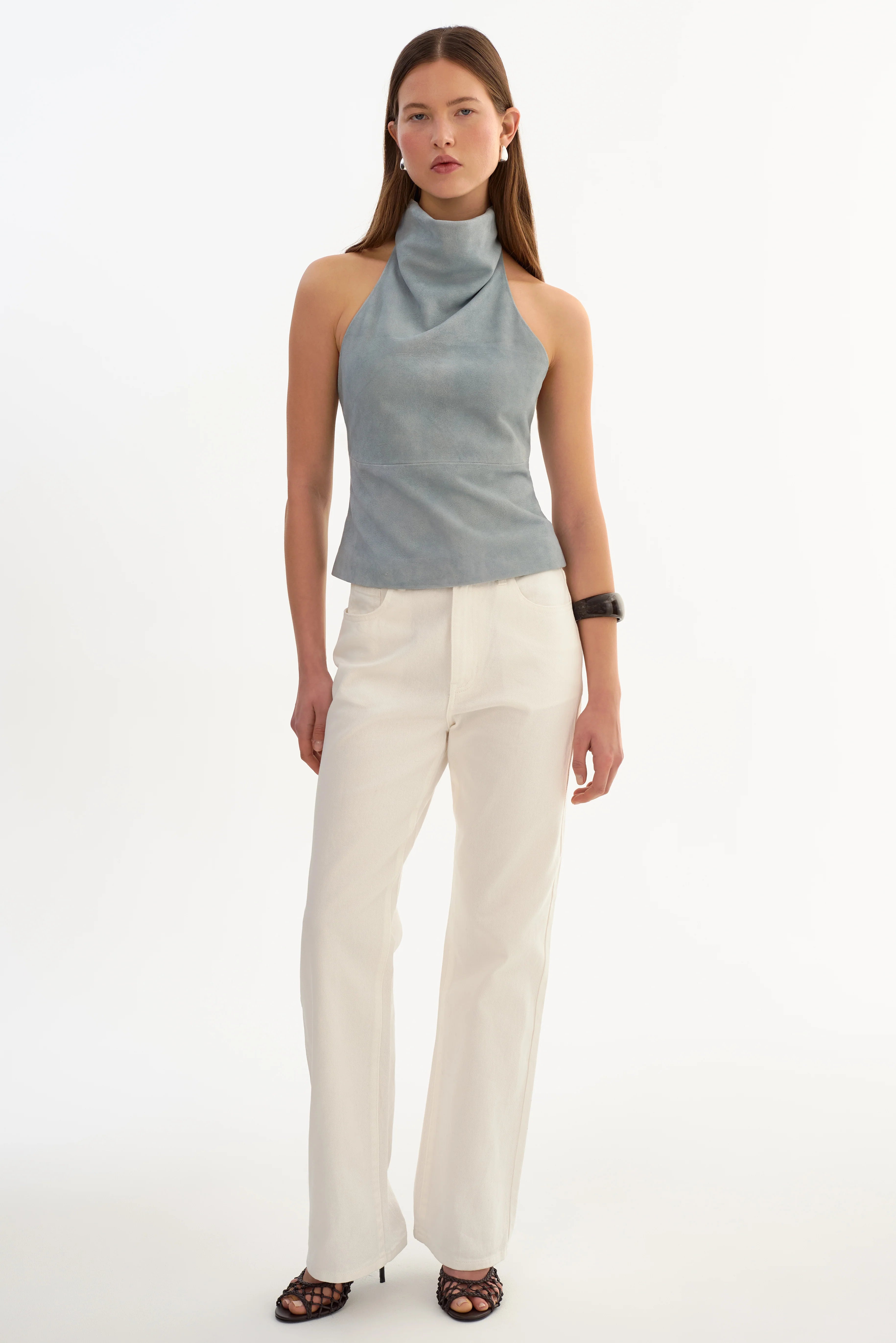 Alva Suede Halterneck Top