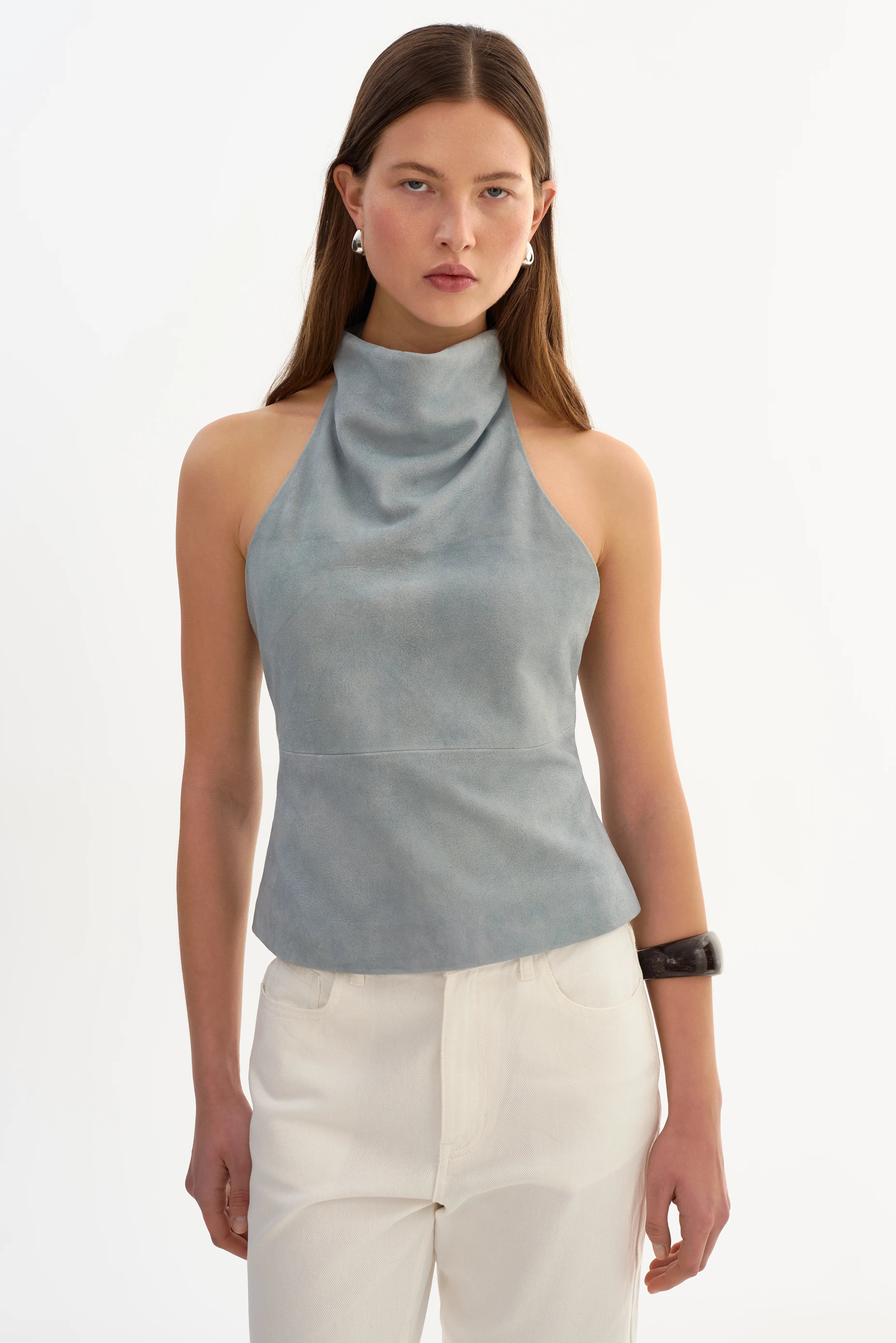 Alva Suede Halterneck Top