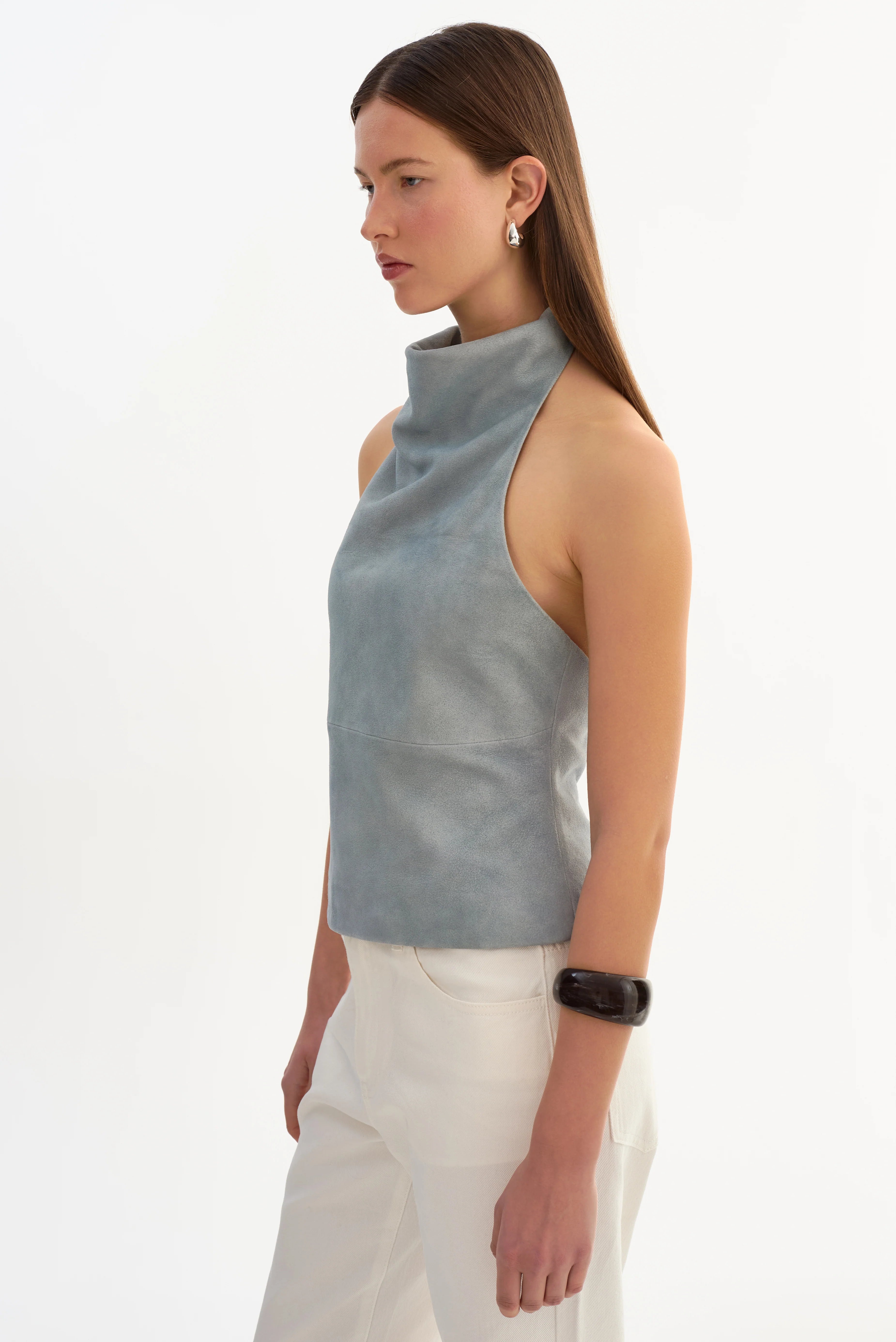 Alva Suede Halterneck Top