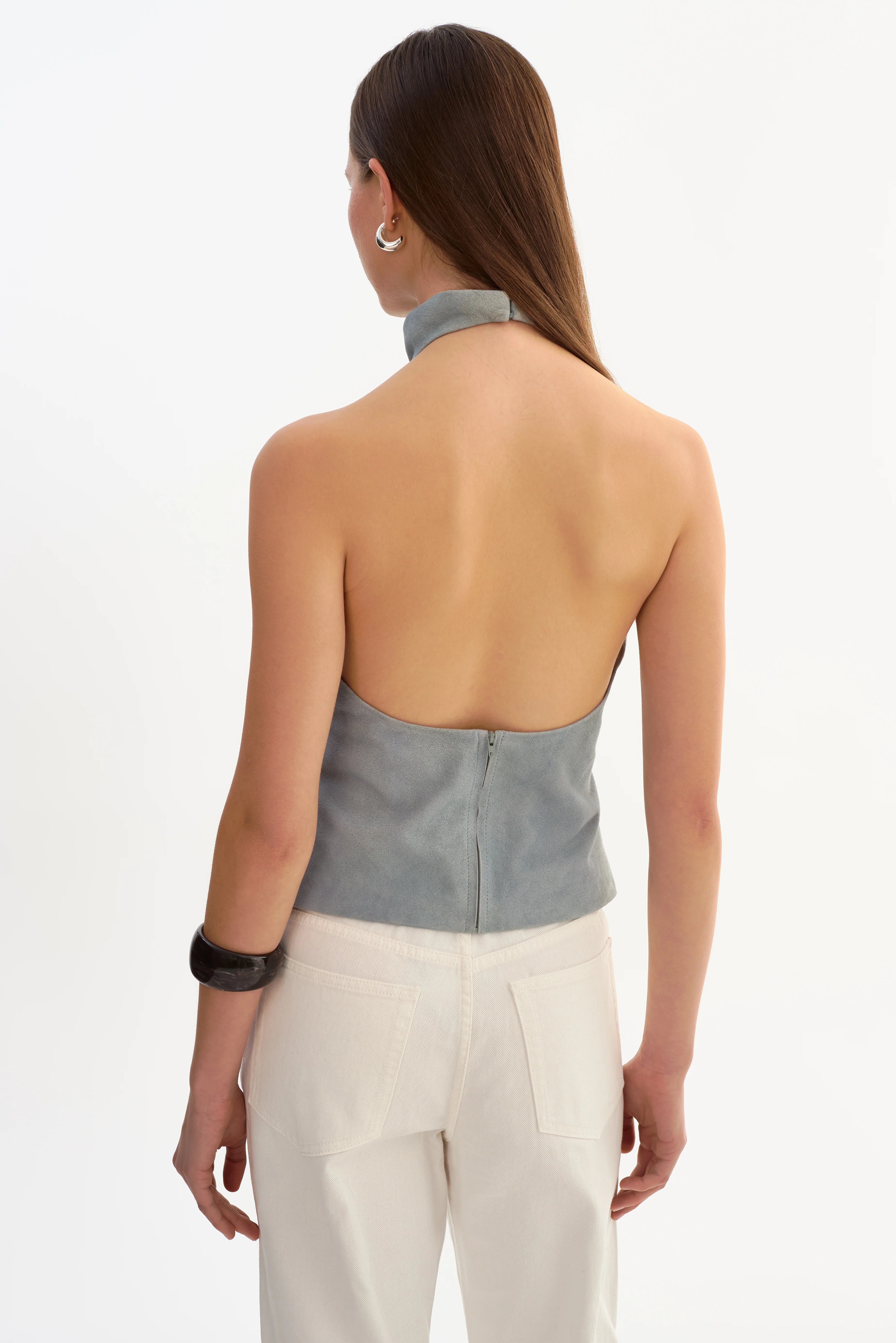 Alva Suede Halterneck Top