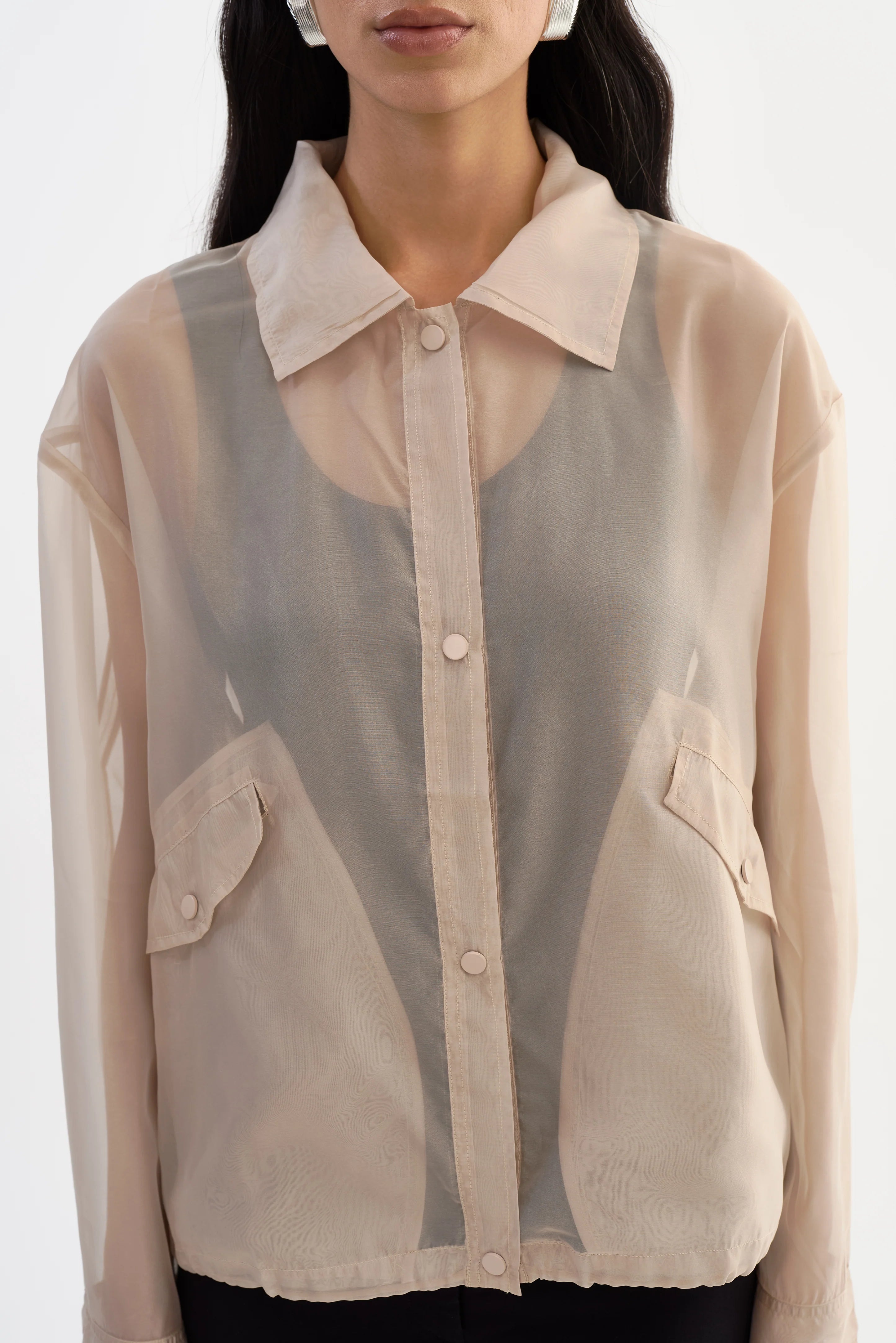 Verma sheer jacket in beige
