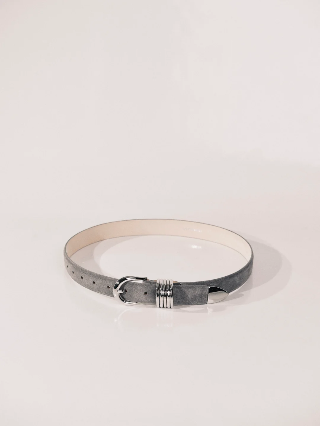 Hollyhock Belt in Fog Suede & Silver