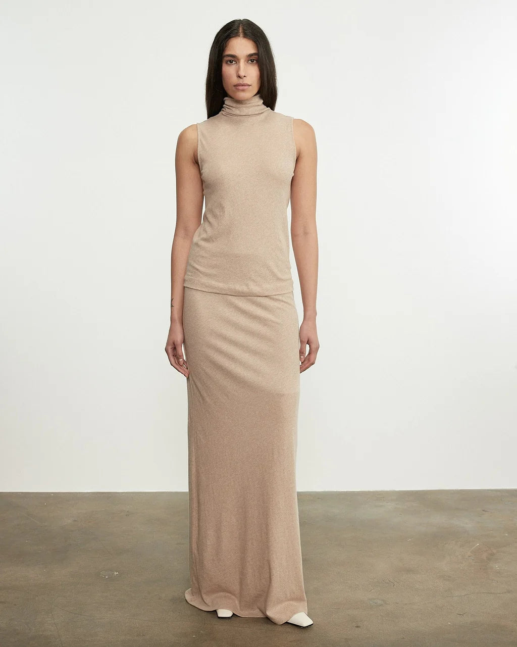 Cashmere Jersey Shell - Khaki