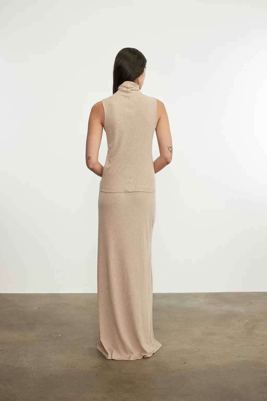 Cashmere Jersey Shell - Khaki